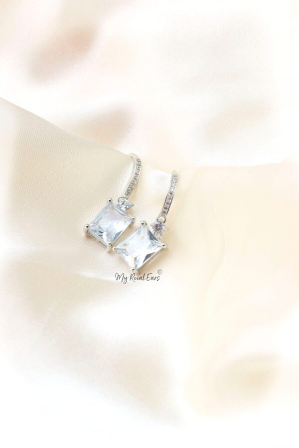 Q.Amirah-a cubic zirconia drop sterling sliver earrings - Image 5