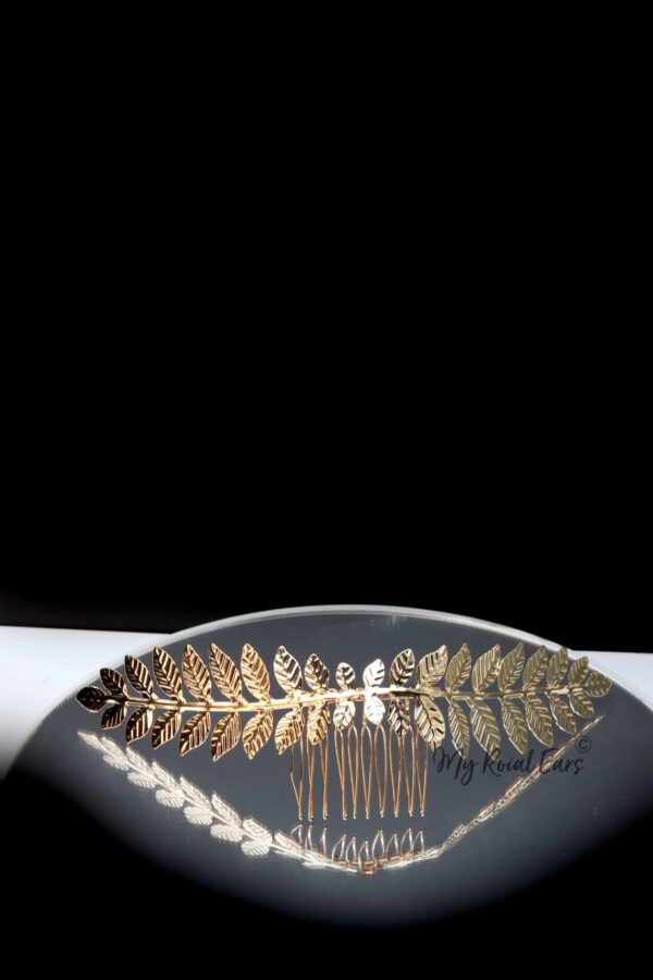 Queen Stephanie- roman gold hair comb headpiece - Image 5
