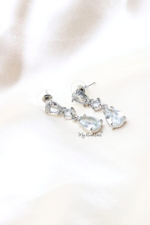 Q. MARJORIE- elegant bridal sterling silver drop earrings - Image 2