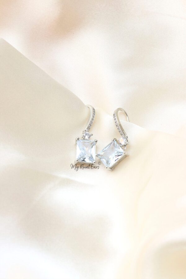 Q.Amirah-a cubic zirconia drop sterling sliver earrings - Image 2