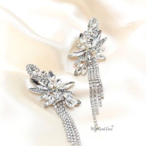 Q.Josephine-tassel handcrafted silver bridal earrings