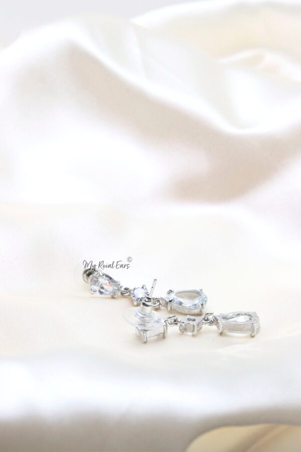 Q. MARJORIE- elegant bridal sterling silver drop earrings - Image 3
