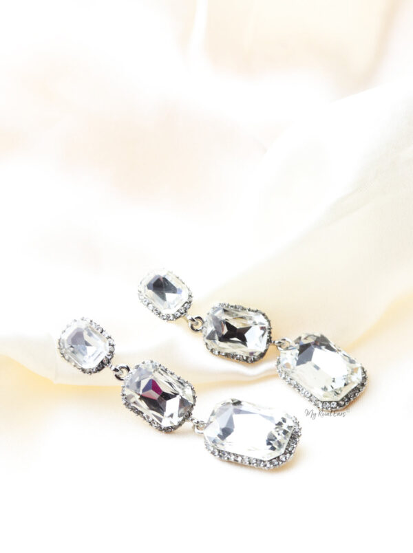 Q.Cosima-silver gemstones bridal earrings - Image 2