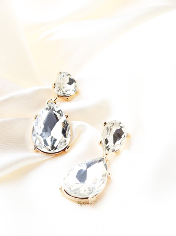 Q.Charlene Silver-gold and silver bridal drop earrings - Image 2