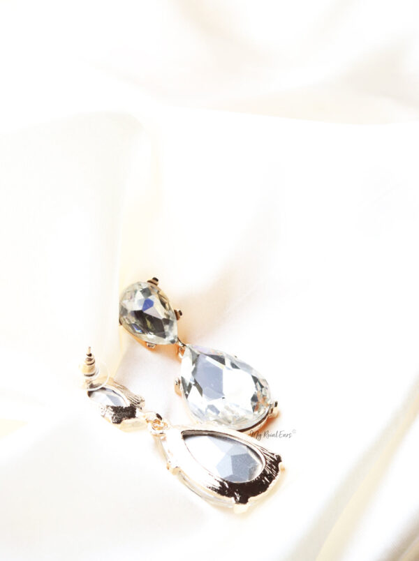 Q.Charlene Silver-gold and silver bridal drop earrings - Image 4