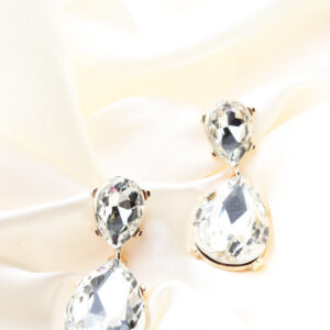 Q.Charlene Silver-gold and silver bridal drop earrings