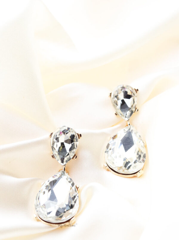 Q.Charlene Silver-gold and silver bridal drop earrings