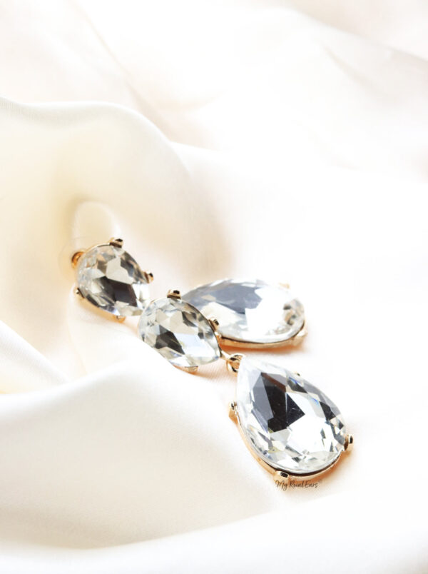 Q.Charlene Silver-gold and silver bridal drop earrings - Image 3