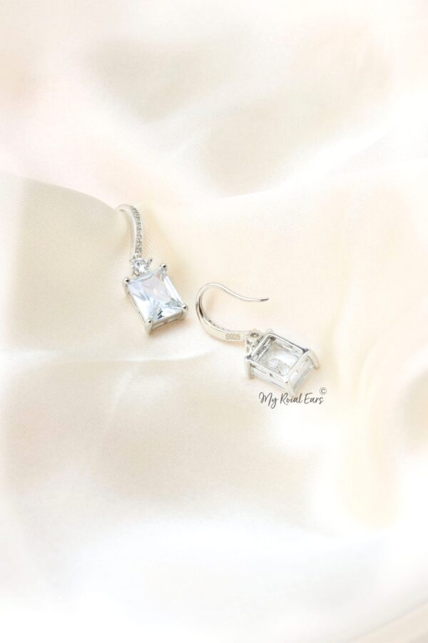 Q.Amirah-a cubic zirconia drop sterling sliver earrings - Image 3