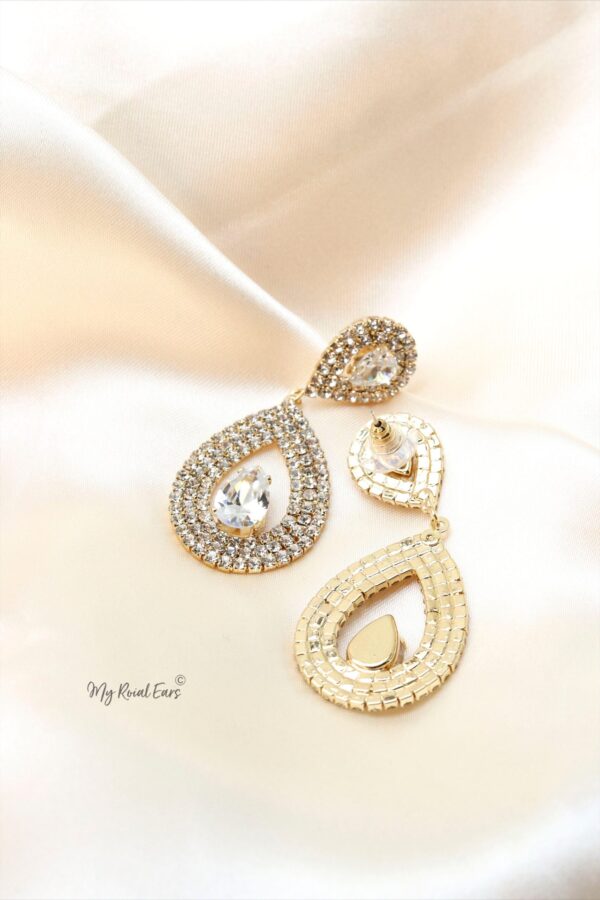 Q.MADELINE Gold-cubic zirconia statement drop earrings - Image 7