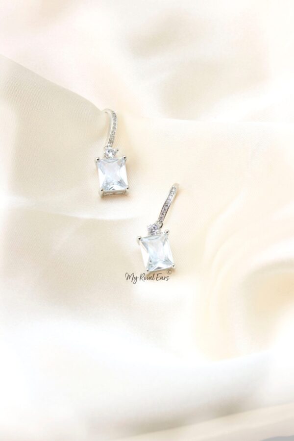 Q.Amirah-a cubic zirconia drop sterling sliver earrings - Image 4