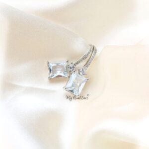 Q.Amirah-a cubic zirconia drop sterling sliver earrings