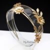 Queen Titania-gold floral headband