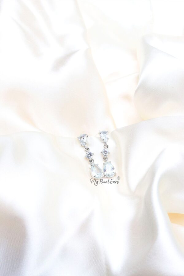 Q. MARJORIE- elegant bridal sterling silver drop earrings - Image 4