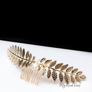 Queen Stephanie- roman gold hair comb headpiece