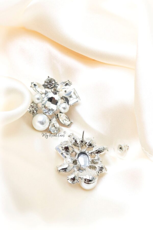Q.Anna- diamonds pearl stud earrings - Image 2
