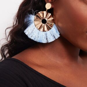 Begonia Fairlady- golden tassel statement earrings