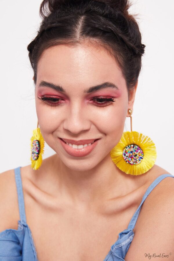 Bottle Brush- candy shaped tassel earrings - My Roial Ears LTD