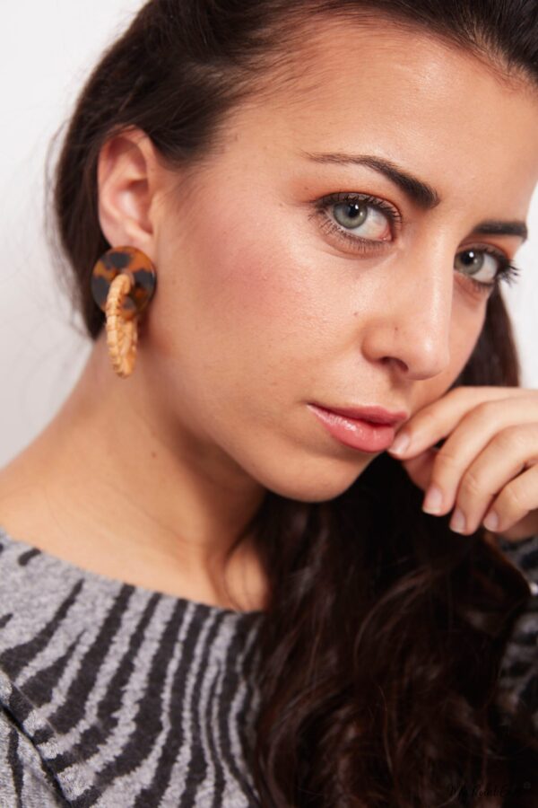 Blue Alpine Daisy- wooden acrylic stud earrings - My Roial Ears LTD