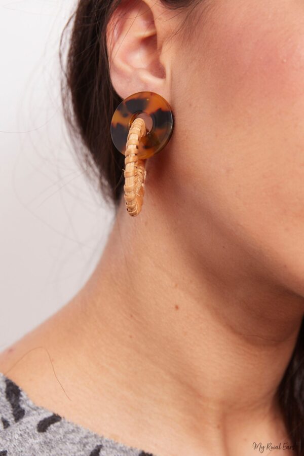 Blue Alpine Daisy- wooden acrylic stud earrings - My Roial Ears LTD