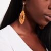 Blood Lily-wooden hoop drop earrings - My Roial Ears LTD