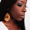 Blood Lily-wooden hoop drop earrings - My Roial Ears LTD