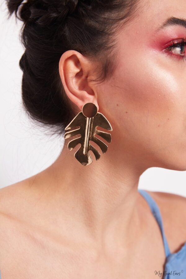 Catasetum- golden 2 n 1 statement stud earrings - My Roial Ears LTD