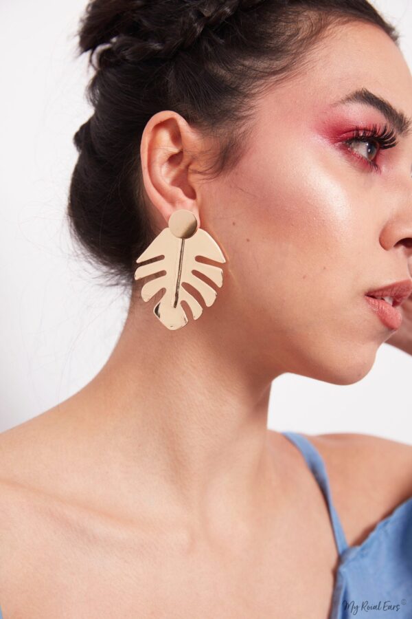 Catasetum- golden 2 n 1 statement stud earrings - My Roial Ears LTD