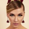 Queen Cady- red and gold floral baroque headpiece - My Roial Ears LTD