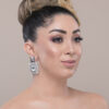 Q.NOOR-handmade rectangle glass bridal drop earrings - My Roial Ears LTD