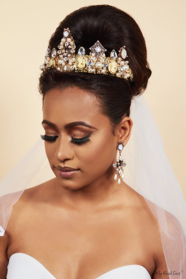 Queen Simone- exquisite bridal tiara and earring set - My Roial Ears LTD
