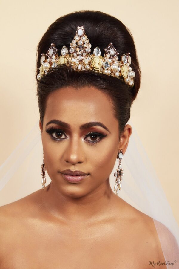 Queen Simone- exquisite bridal tiara and earring set - My Roial Ears LTD