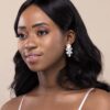 Q.SAVANNAH Stud-gold plated glass crystal bridal stud earrings - My Roial Ears LTD