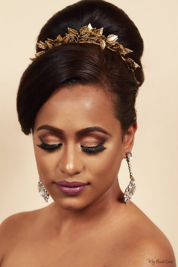 Queen Emmeline- golden leaf flower headband - My Roial Ears LTD