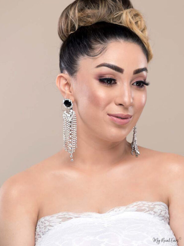 Q BEATRICE- glamorous editorial tassel bridal earrings - My Roial Ears LTD