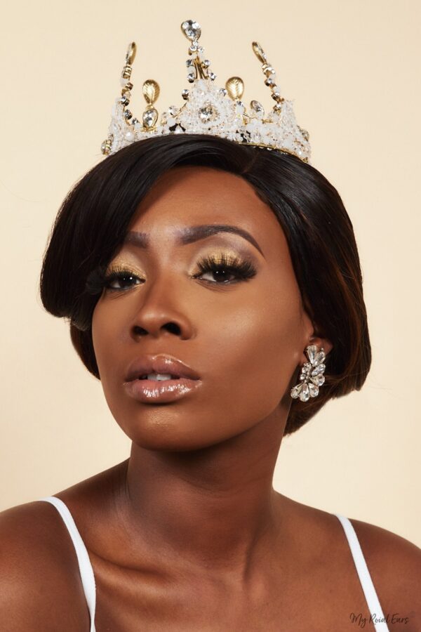 Queen Mary- beaded and crystal baroque crown - My Roial Ears LTD