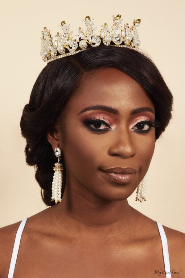 Queen Helen- pearl gold crystal crown - My Roial Ears LTD