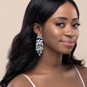 Q.XENIA-vintage baroque flower statement drop bridal earrings - My Roial Ears LTD
