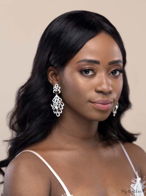 Q.Anastasia-royal luxury chandelier statement bridal earrings - My Roial Ears LTD