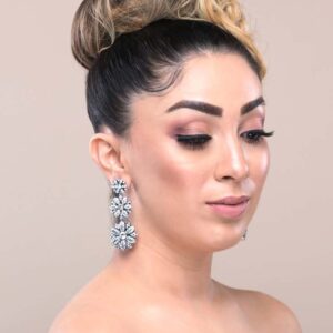 Q Caroline-bridal statement swarovski luxury bridal drop earring - My Roial Ears LTD