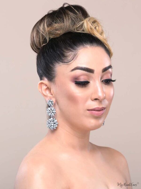 Q Caroline-bridal statement swarovski luxury bridal drop earring - My Roial Ears LTD