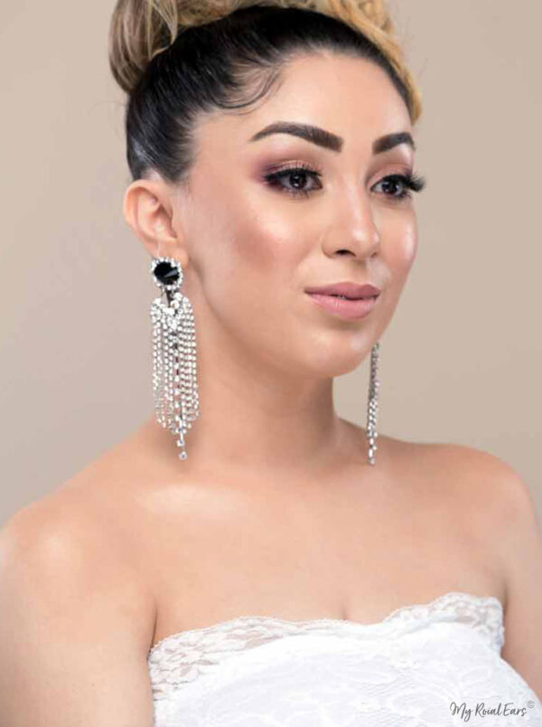 Q BEATRICE- glamorous editorial tassel bridal earrings - My Roial Ears LTD