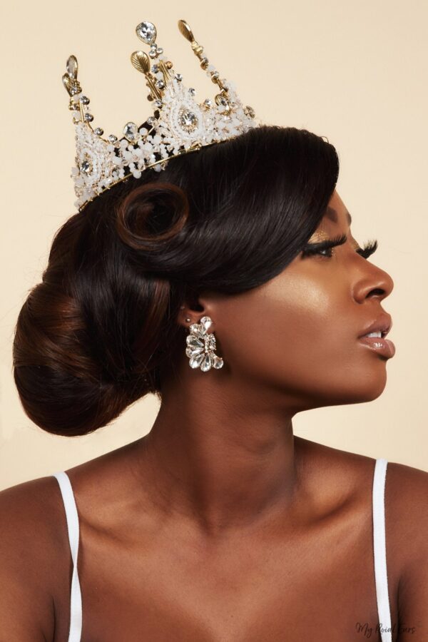 Queen Mary- beaded and crystal baroque crown - My Roial Ears LTD