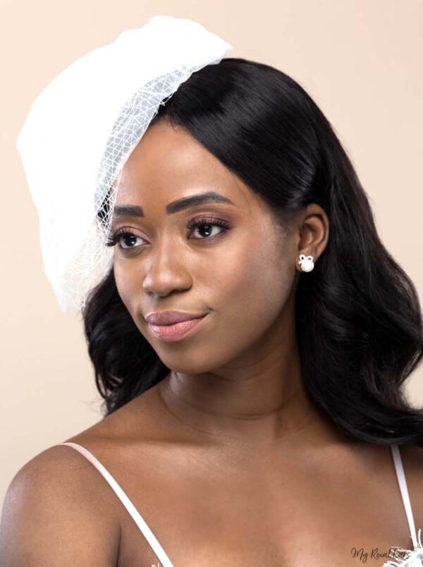 Q.Margaret-classic vintage bow crystal pearl bridal stud earrings - My Roial Ears LTD