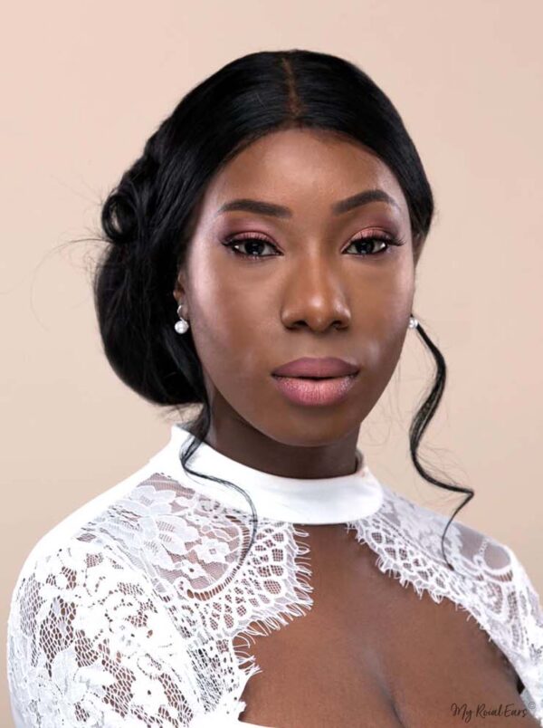Q.Wanda Pearl-gold and silver plated elegant pearl hook bridal earrings - My Roial Ears LTD