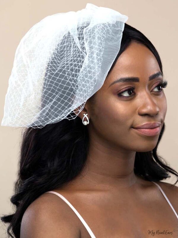 Q.Yasmin Stud-stunning statement rhinestone pearl bridal stud earrings - My Roial Ears LTD