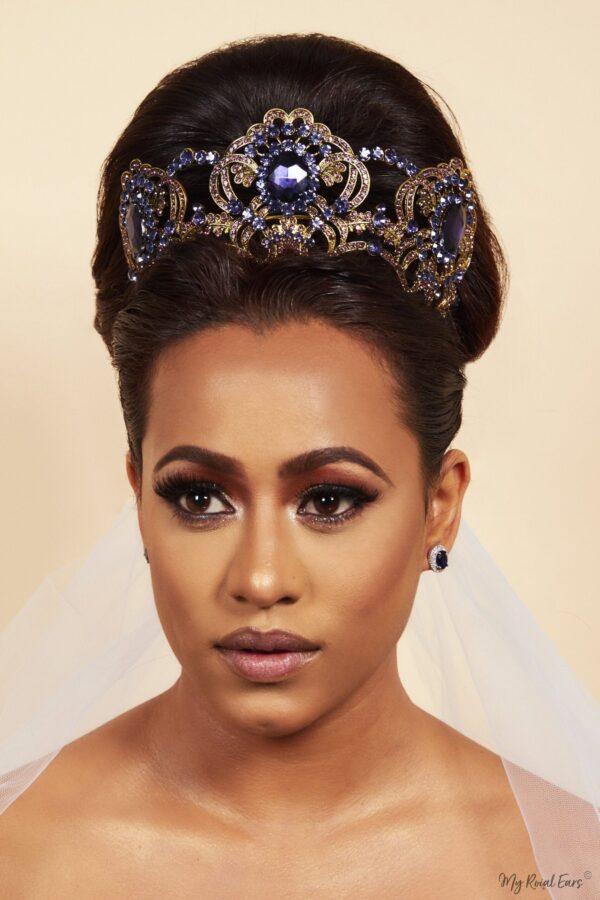 Queen Indira- purple victorian inspired crystal tiara - My Roial Ears LTD