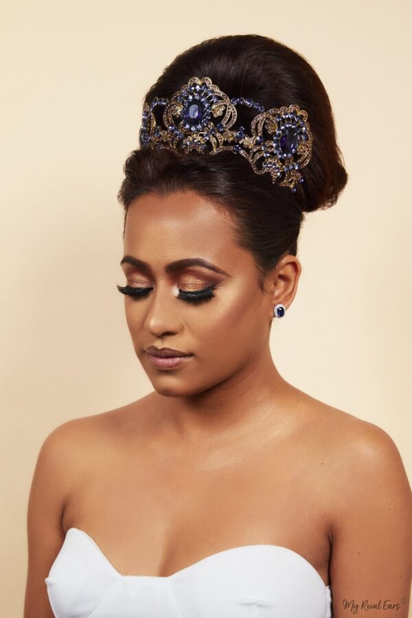 Queen Indira- purple victorian inspired crystal tiara - My Roial Ears LTD