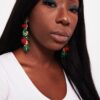 Foxglove Green-tassel statement drop earrings - My Roial Ears LTD