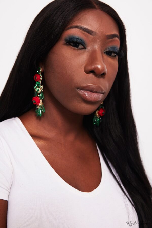 Foxglove Green-tassel statement drop earrings - My Roial Ears LTD